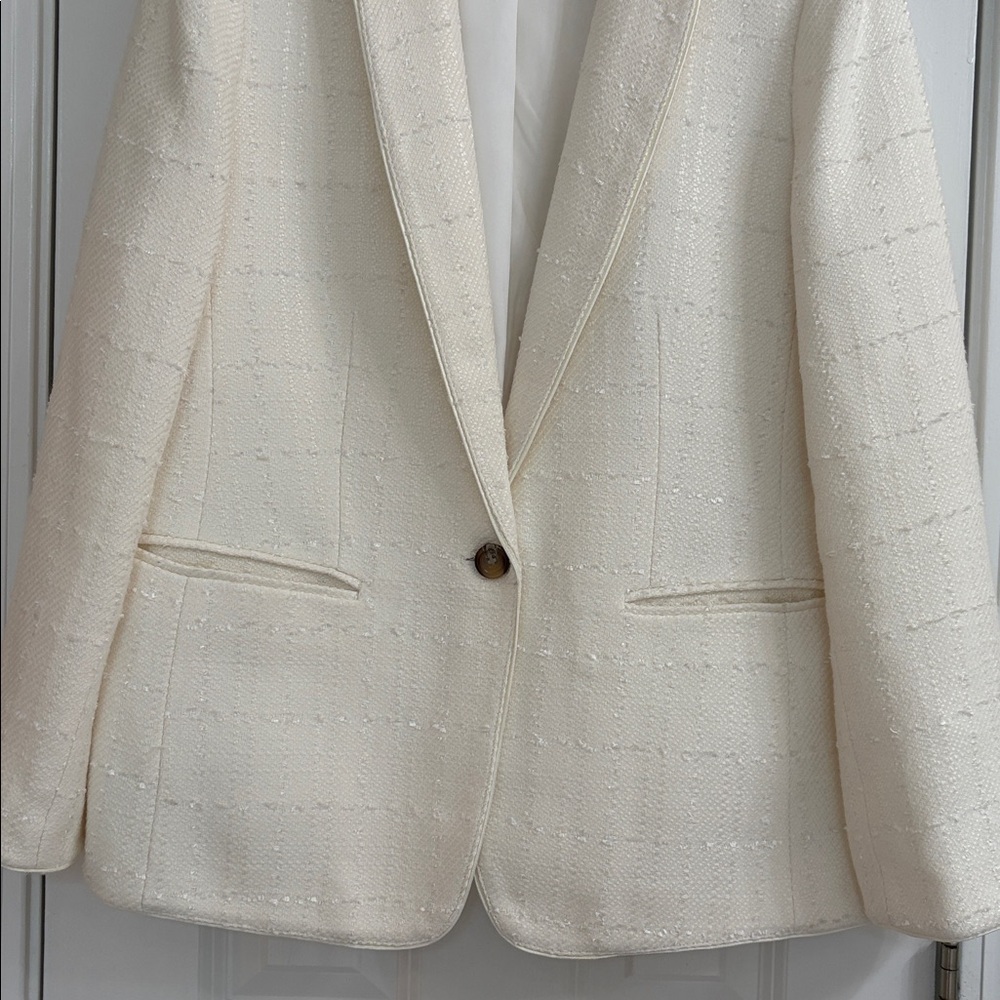 Ann Taylor Elegant Hutton Textured Ivory Blazer - Picture 4 of 13